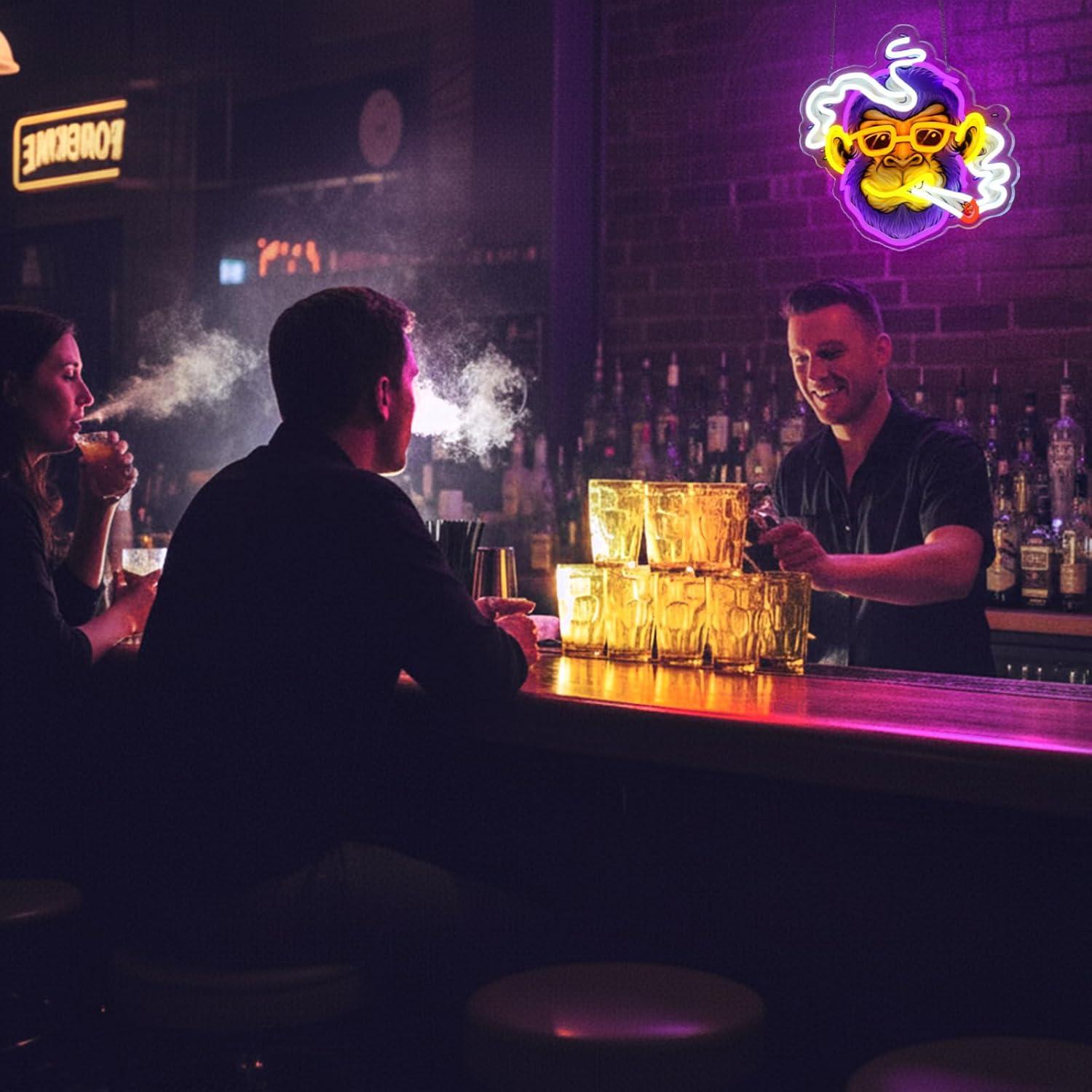 Cool Monkey Neon Sign Smoking  – Neon Sign Party recenzja i cena