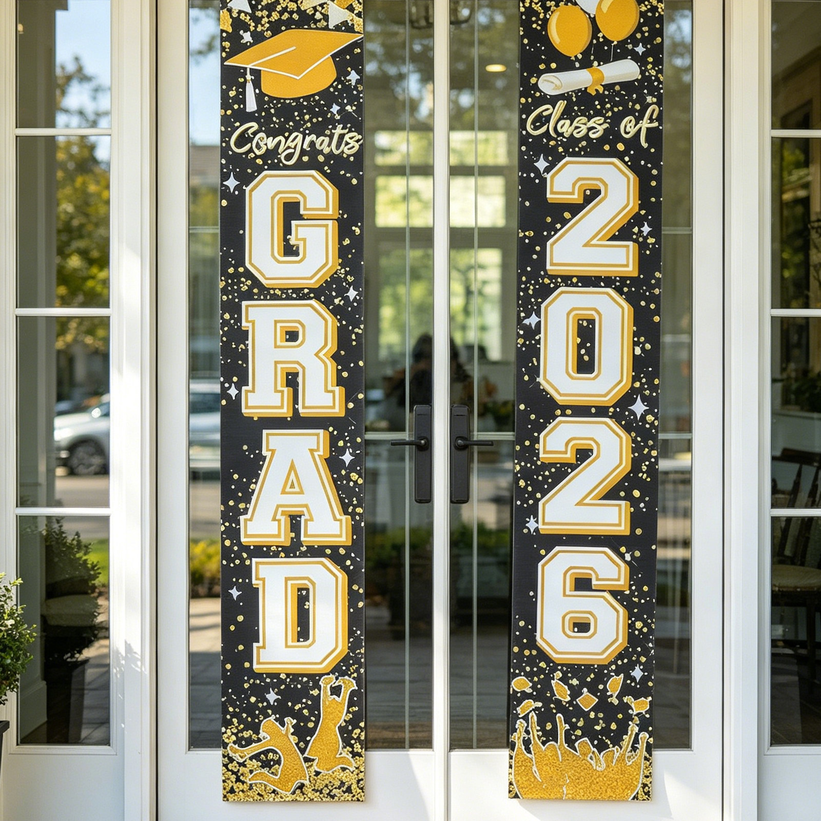 1Pair Graduation Door Couplets – Party Banner Gold recenzja i cena