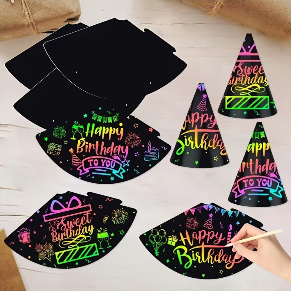12Pcs Art Party Hats Set with  – Party Hat Cone recenzja i cena