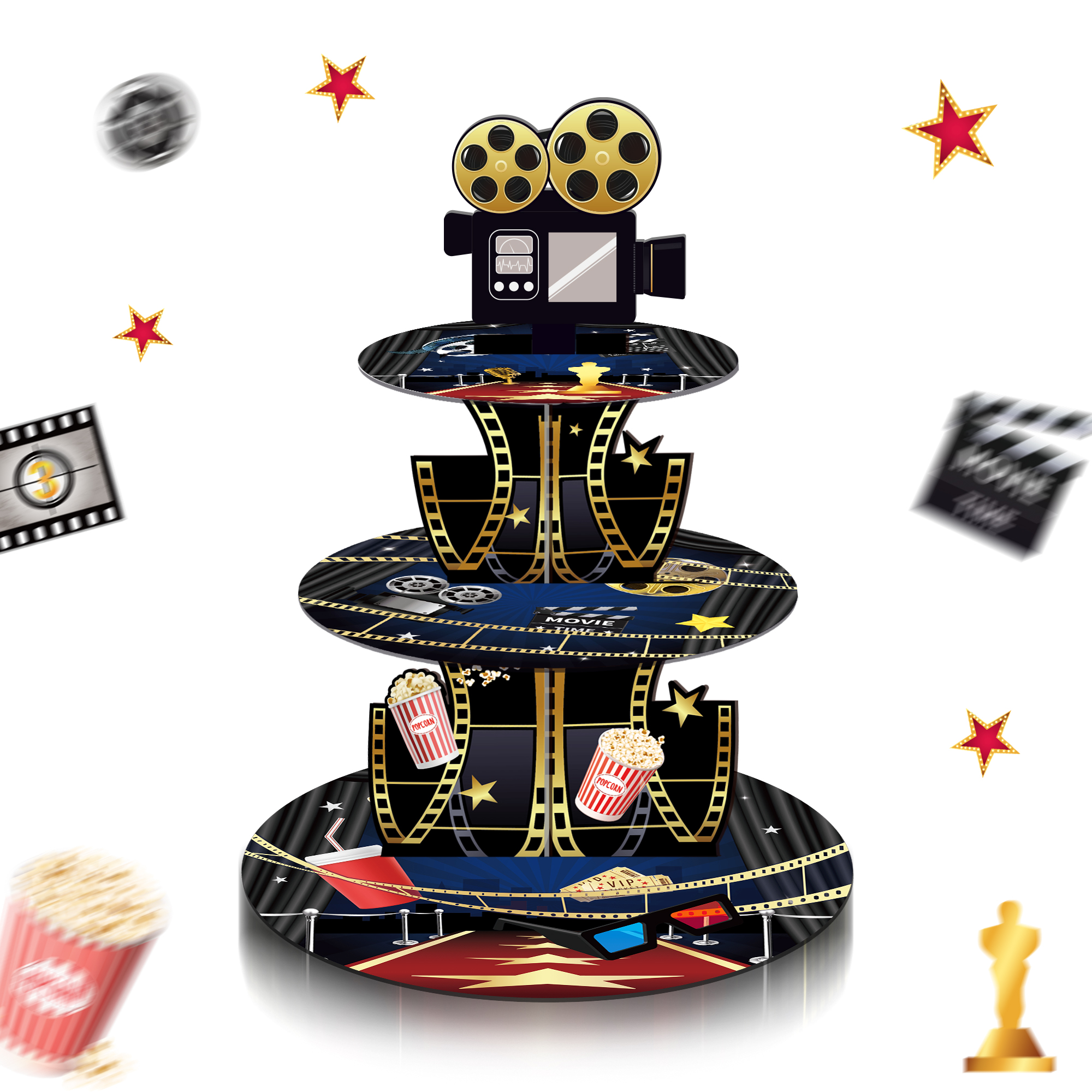 3 Tier Hollywood Cinema Festiv – Cupcake Stand Tier recenzja i cena