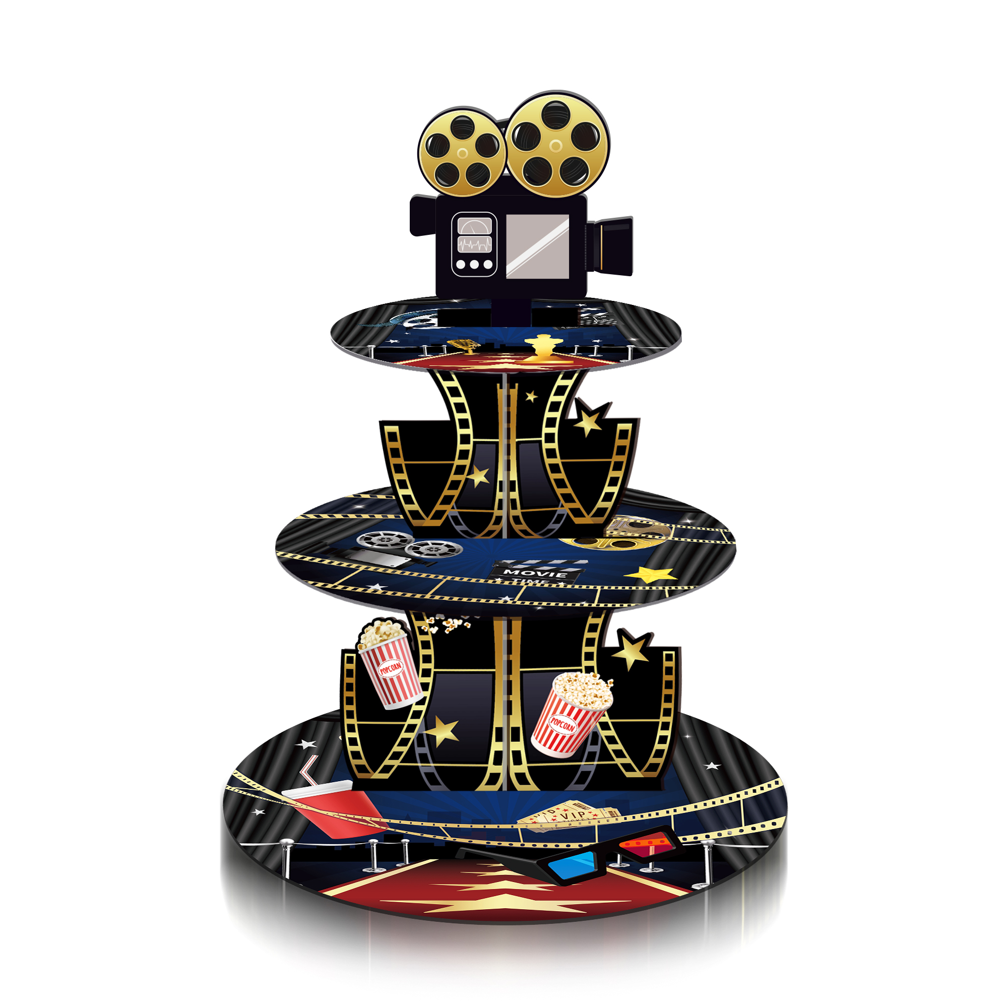 3 Tier Hollywood Cinema Festiv – Cupcake Stand Tier recenzja i cena