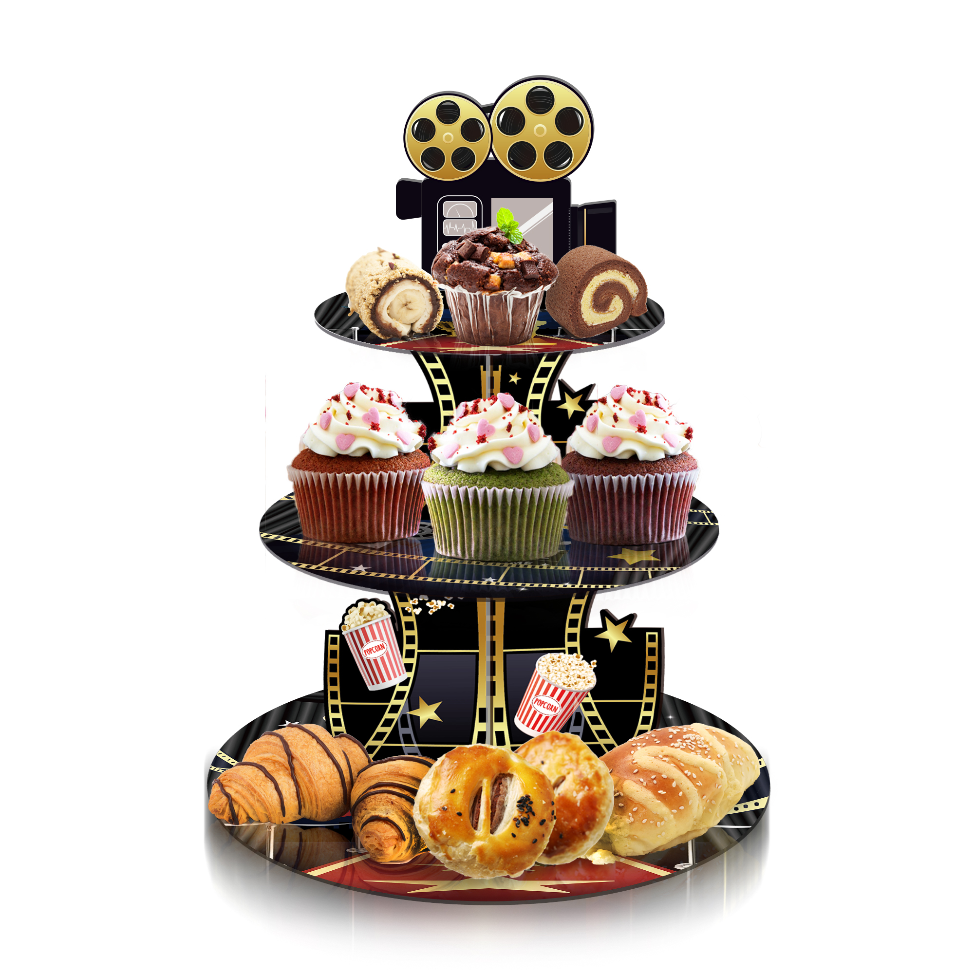 3 Tier Hollywood Cinema Festiv – Cupcake Stand Tier recenzja i cena