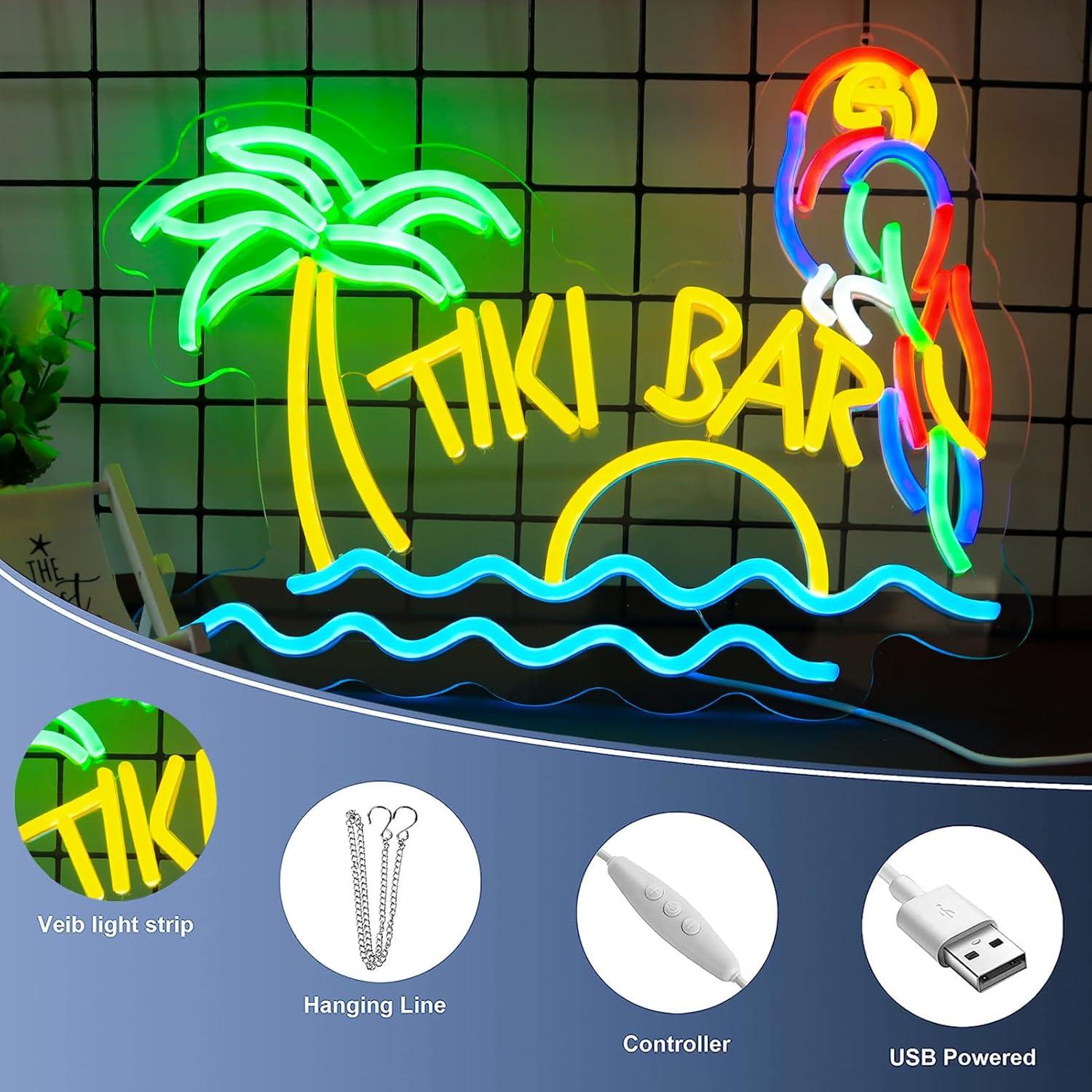 Tiki Bar Neon Sign Beach Theme – Neon Sign Party recenzja i cena