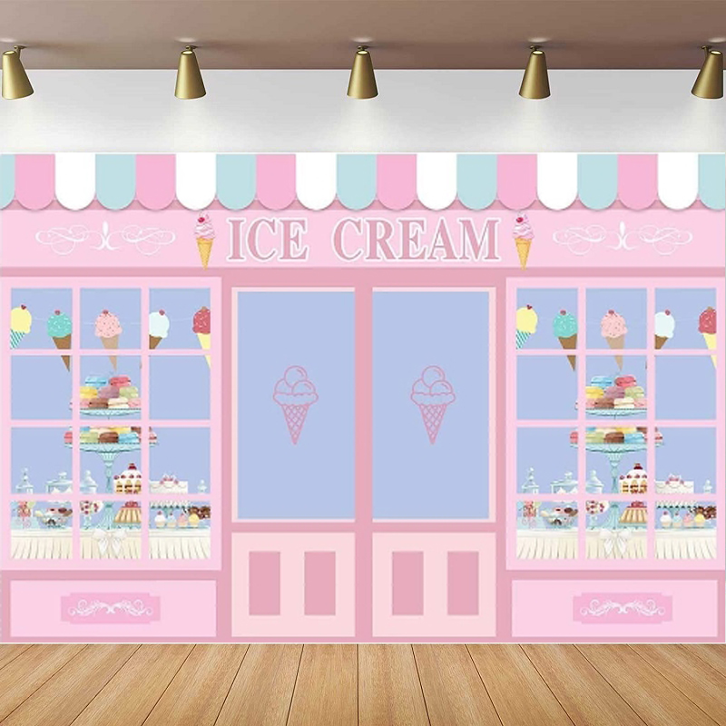 Ice Cream Theme Photography Ba – Dessert Table Backdrop recenzja i cena