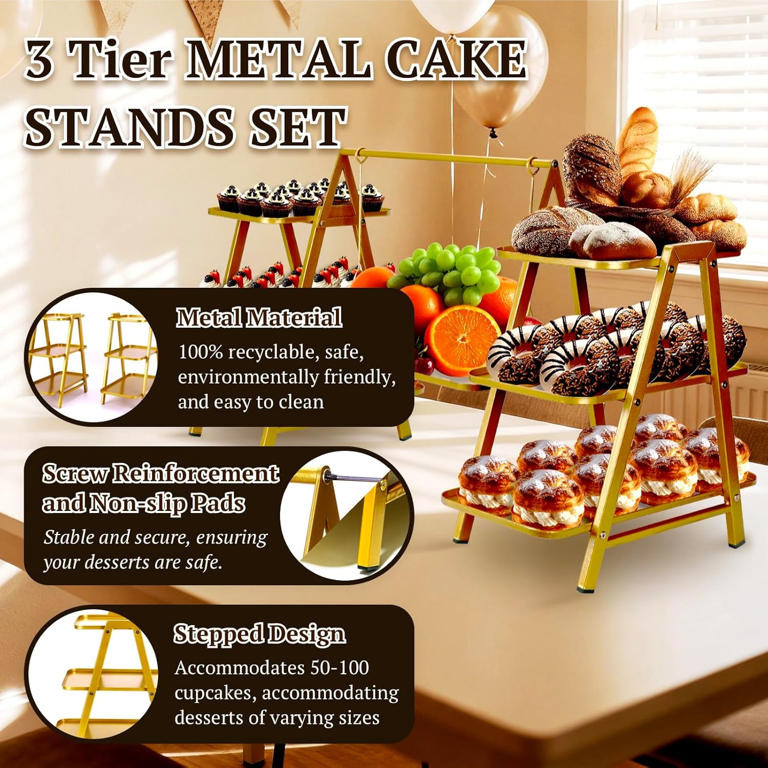 3-Tier Metal Cupcake Stand, La – Cupcake Stand Tier recenzja i cena