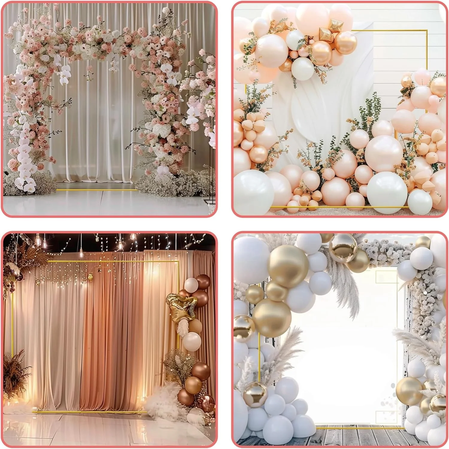 Gold Wedding Arches Square Bac – Balloon Arch Kit recenzja i cena