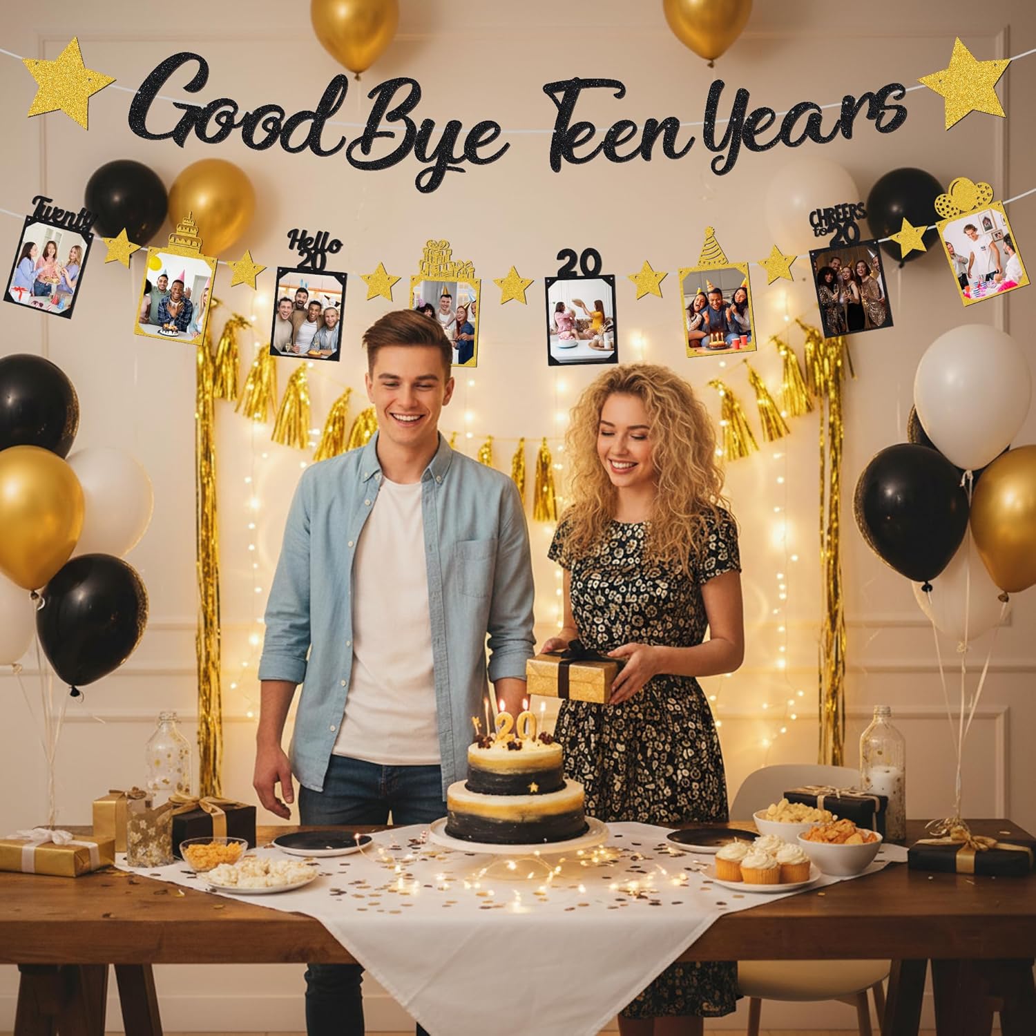 Black Gold Glitter Goodbye Tee – Party Banner Gold recenzja i cena
